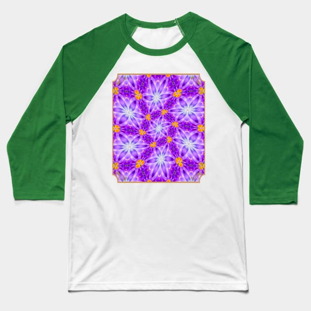 Pretty Purple Flower Pattern Baseball T-Shirt by PatternFlower
